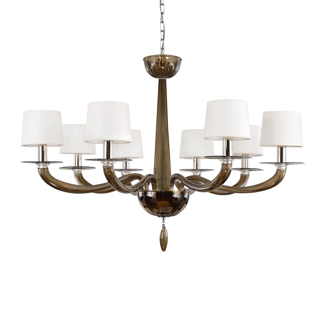 8 light art glass chandelier MULTIFORME Lighting